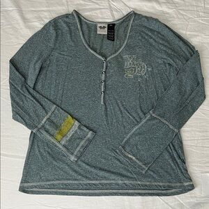 Harley Davidson Henley Long Sleeve TShirt Size 2XL